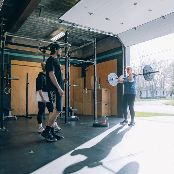 Coach leading the small group personal training