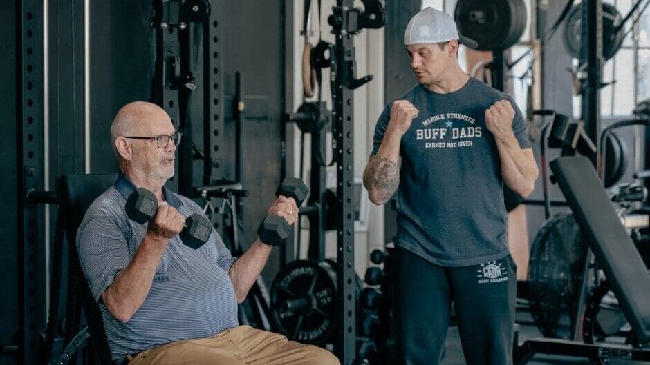 How to Build Strength After 40 in Freehold, NJ 1 Coach Joe leading semi-private training at Marble Strength in Freehold NJ Gym